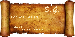 Darnai Gyula névjegykártya