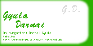 gyula darnai business card